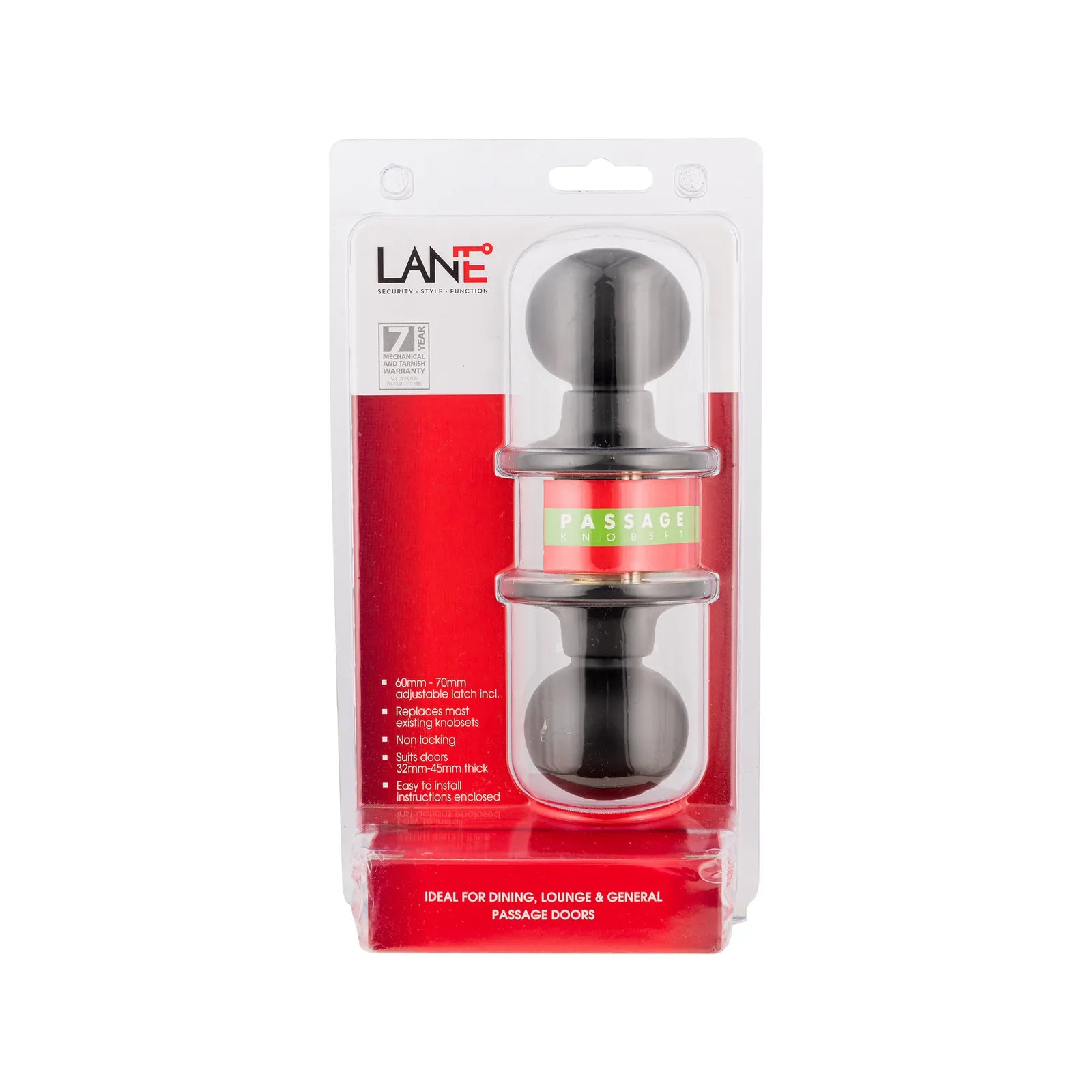 Lane Bala Knobset Passage Matte Black