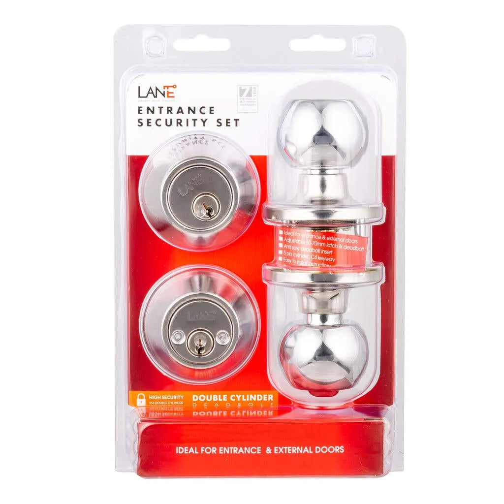 Lane Bala Knobset Security Polished Stainless Steel