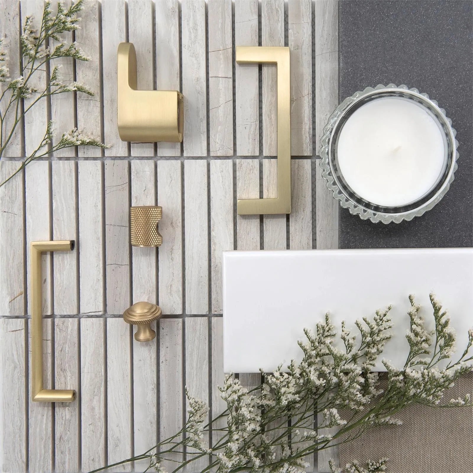 Lane Handle 1/2 Square 1/2 Round Matte Brass 96mm