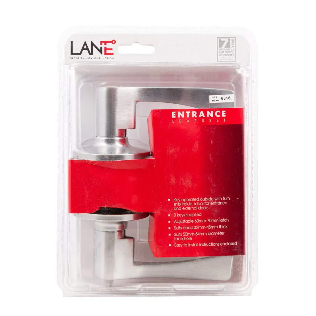 Lane Victoria Leverset Entrance Brushed Satin Chrome