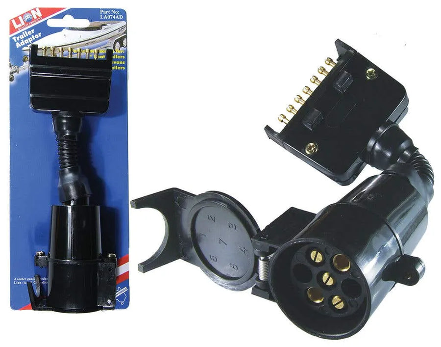 Lion 7 Pin Flat to 5 Pin Round Trailer Adaptor