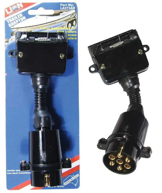 Lion 7 Pin Round to 7 Pin Flat Trailer Adaptor