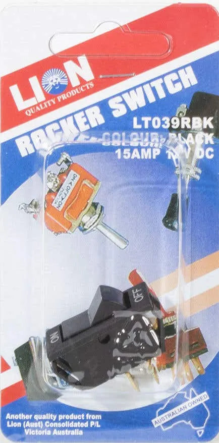 Lion Black Rocker Switch