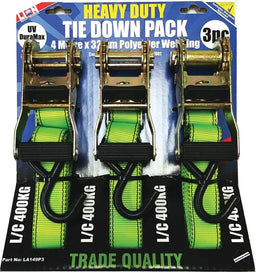 Lion Heavy Duty Ratchet Tie Down Set - 3 Pack
