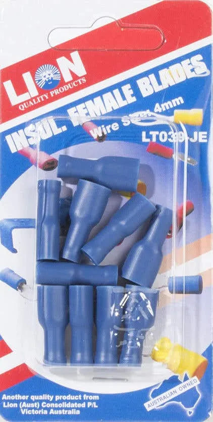 Lion Insulated Female Blade Terminals 4mm