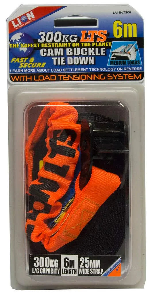 Lion LTS Cam Buckle Tie Down 25mm x 6m