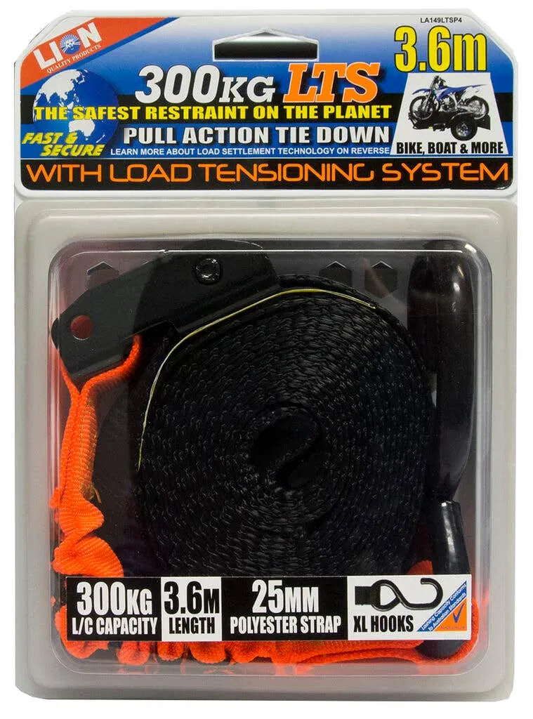 Lion LTS Pull Tie Down 25mm x 3.6m