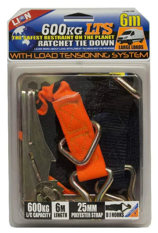 Lion LTS Ratchet Tie Down 25mm x 6m