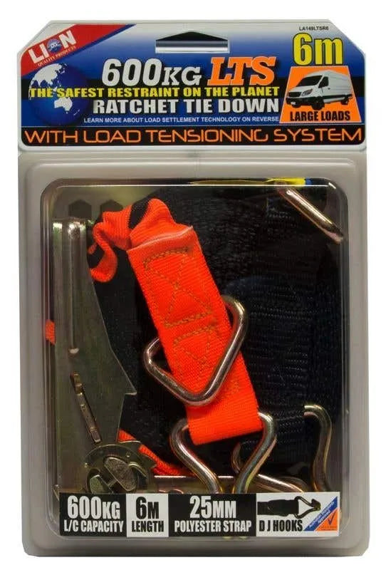 Lion LTS Ratchet Tie Down 25mm x 6m