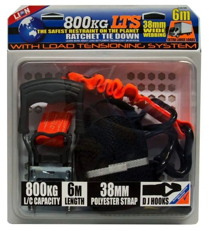 Lion LTS Ratchet Tie Down 38mm x 6m
