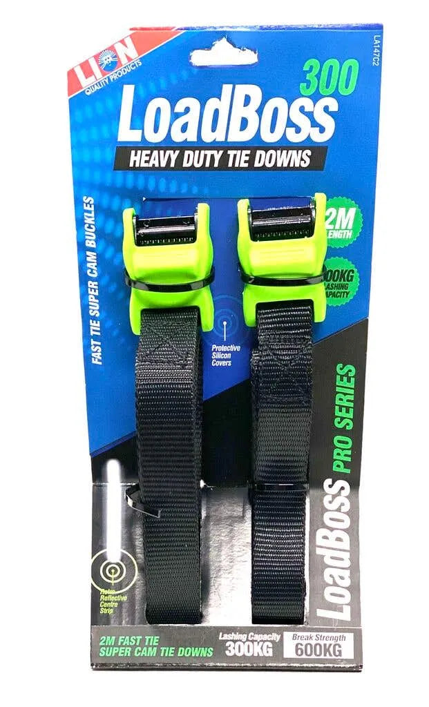 Lion LoadBoss Heavy Duty Tie Downs 2m - 2 Piece