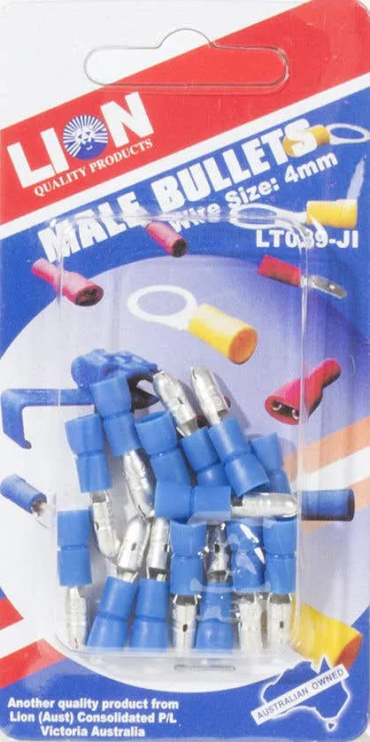 Lion Male Bullet Terminals 4mm