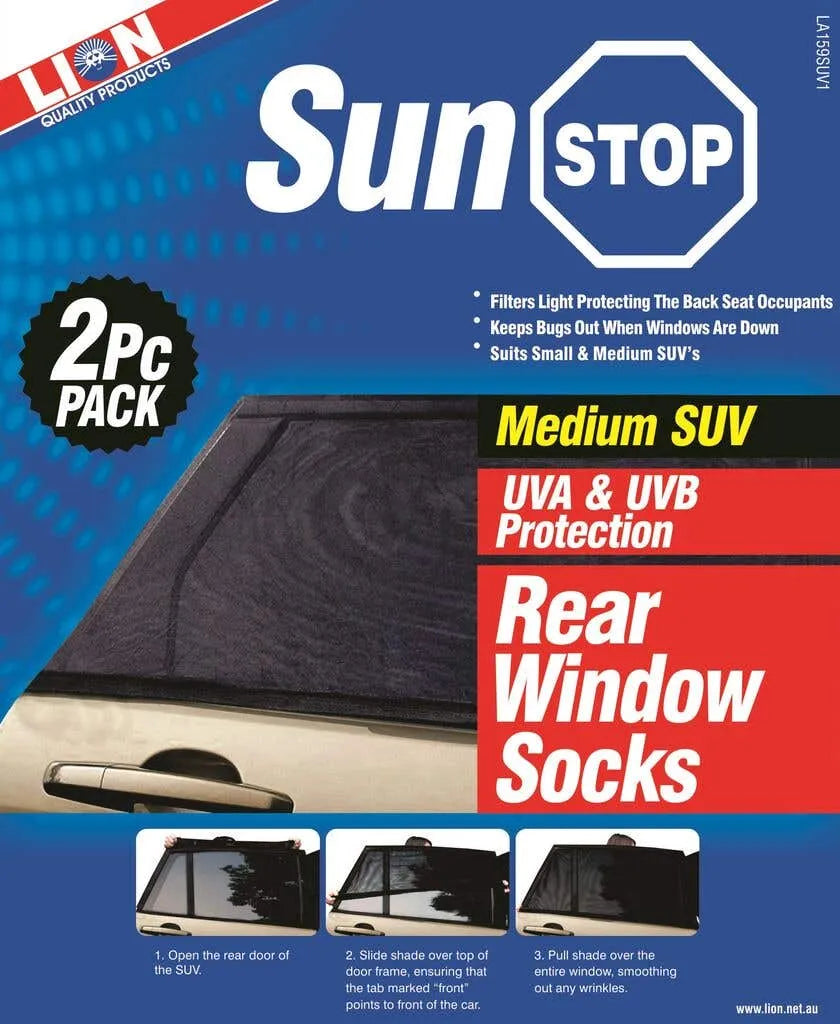 Lion Sunstop SUV Window Sock Rear Medium - 2 Piece
