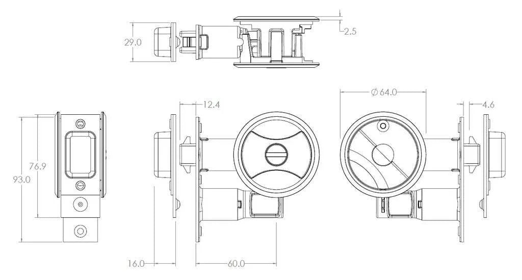 Lockwood Cavity Sliding Privacy Set Up Symmetry Round