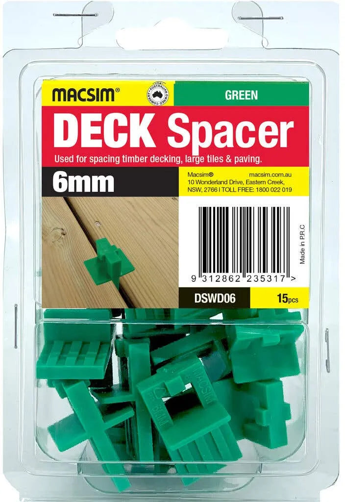 Macsim Spacer Deck Green 6mm - 15 Pack