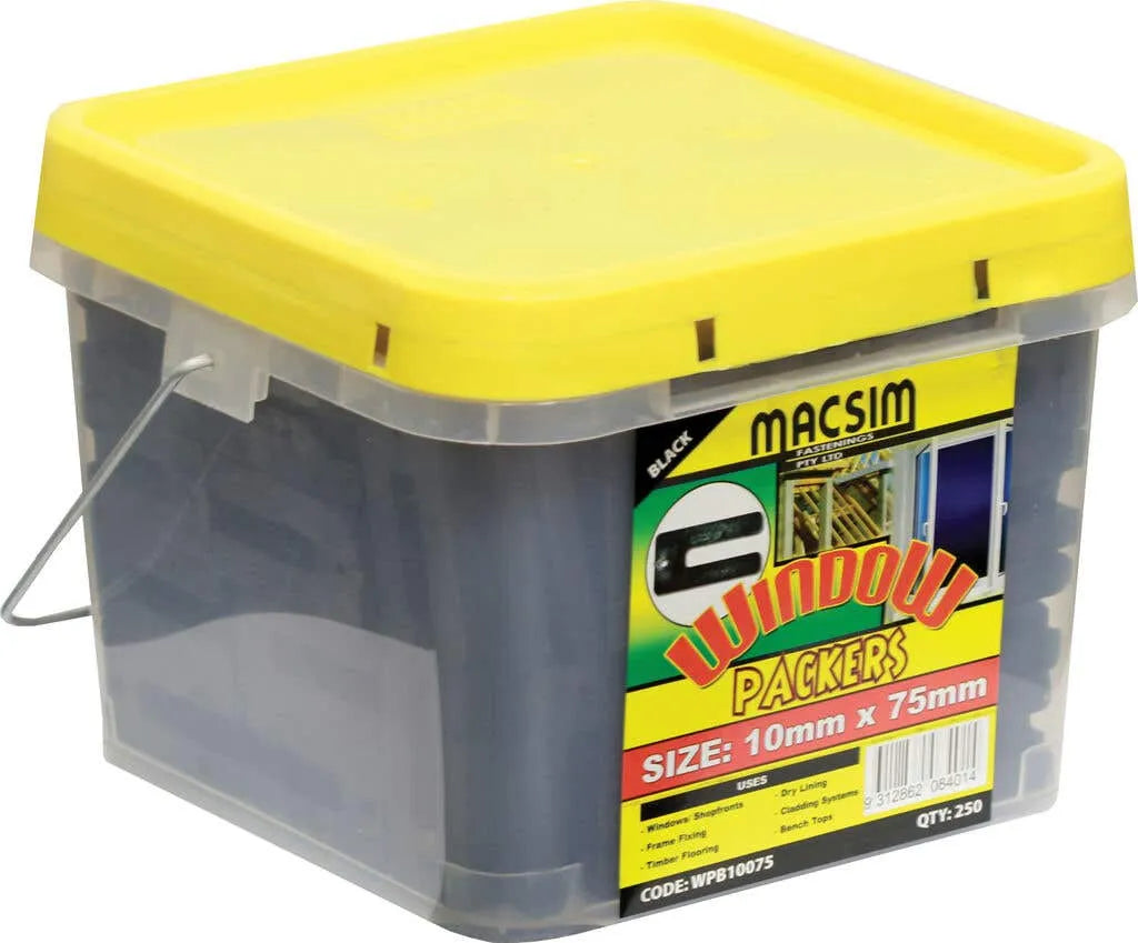 Macsim Window Packers Black 10 x 75mm - Box of 250