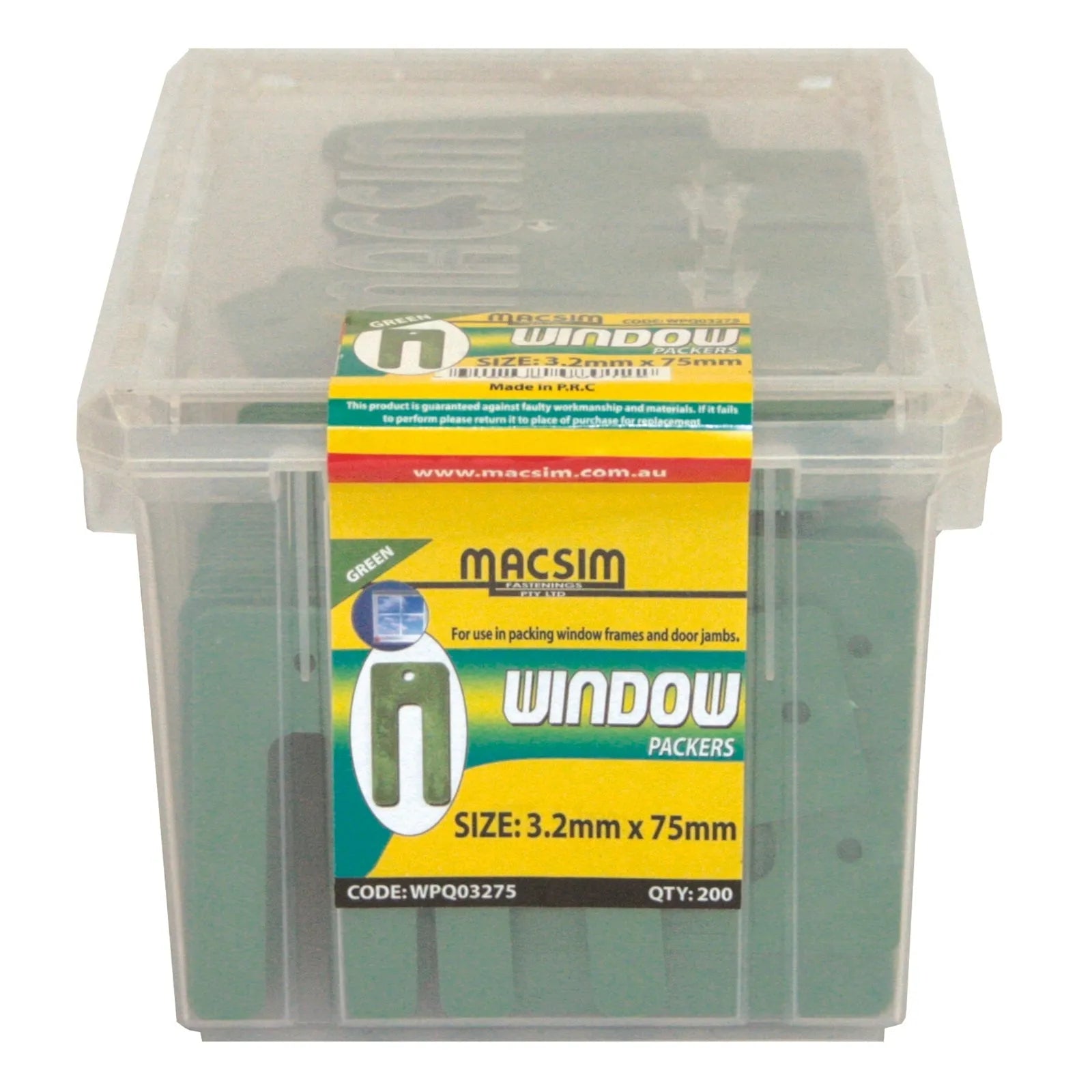 Macsim Window Packers Green 3.2 x 75mm - Box of 200
