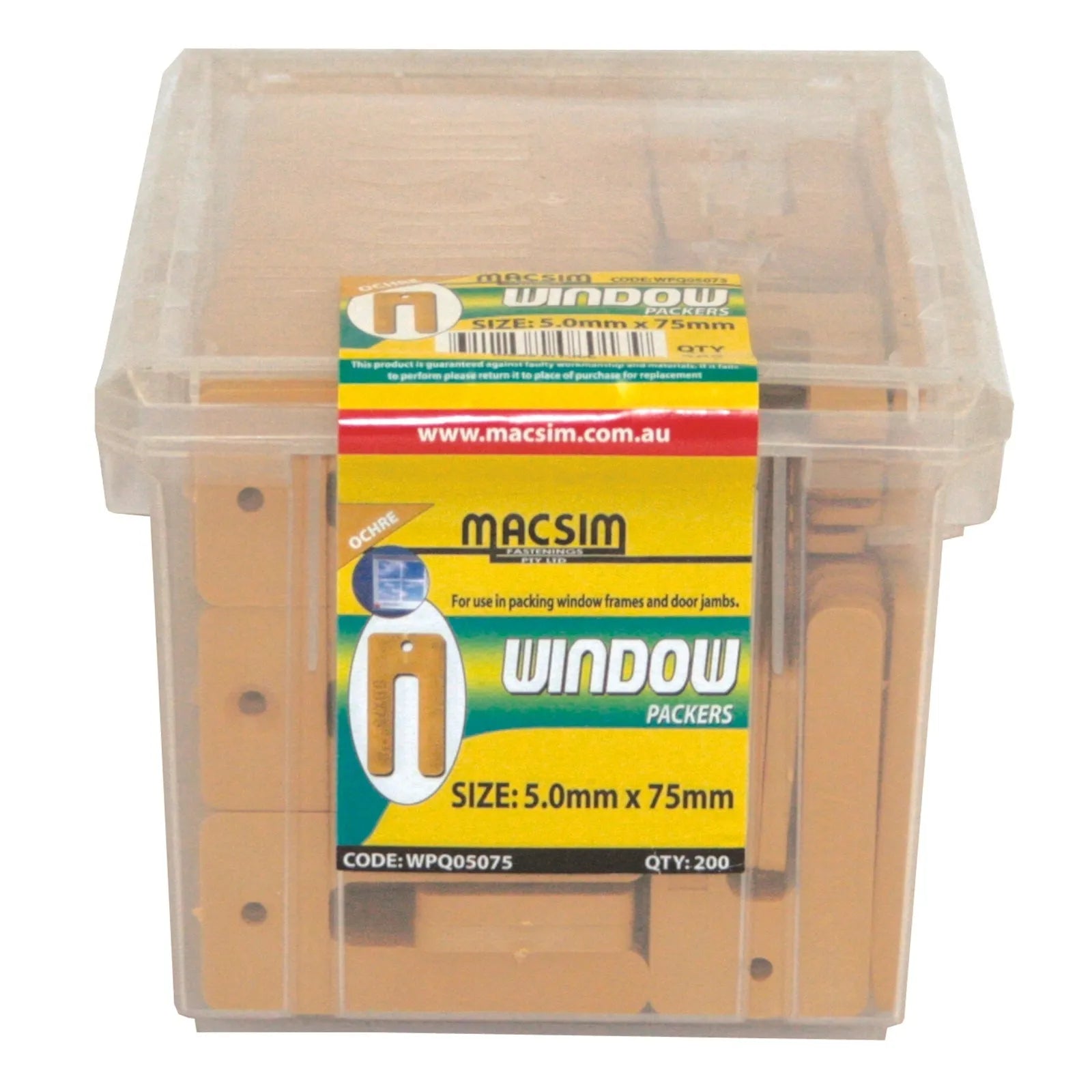 Macsim Window Packers Ochre 5.0 x 75mm - 200 Pack