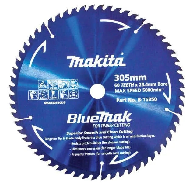 Makita Saw Blade BlueMak 305 x 25.4mm Bore x 60T B-15350
