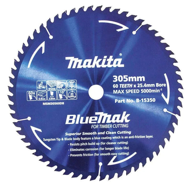Makita Saw Blade BlueMak 305 x 25.4mm Bore x 60T B-15350