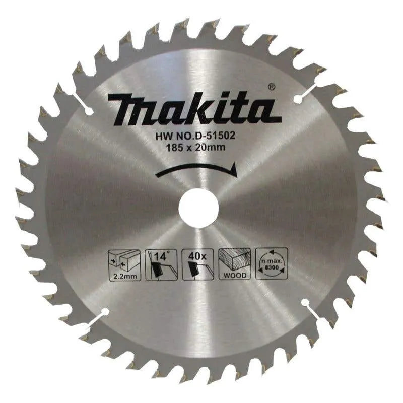 Makita Saw Blade Economy 185 x 20mm Bore x 40T D-51502