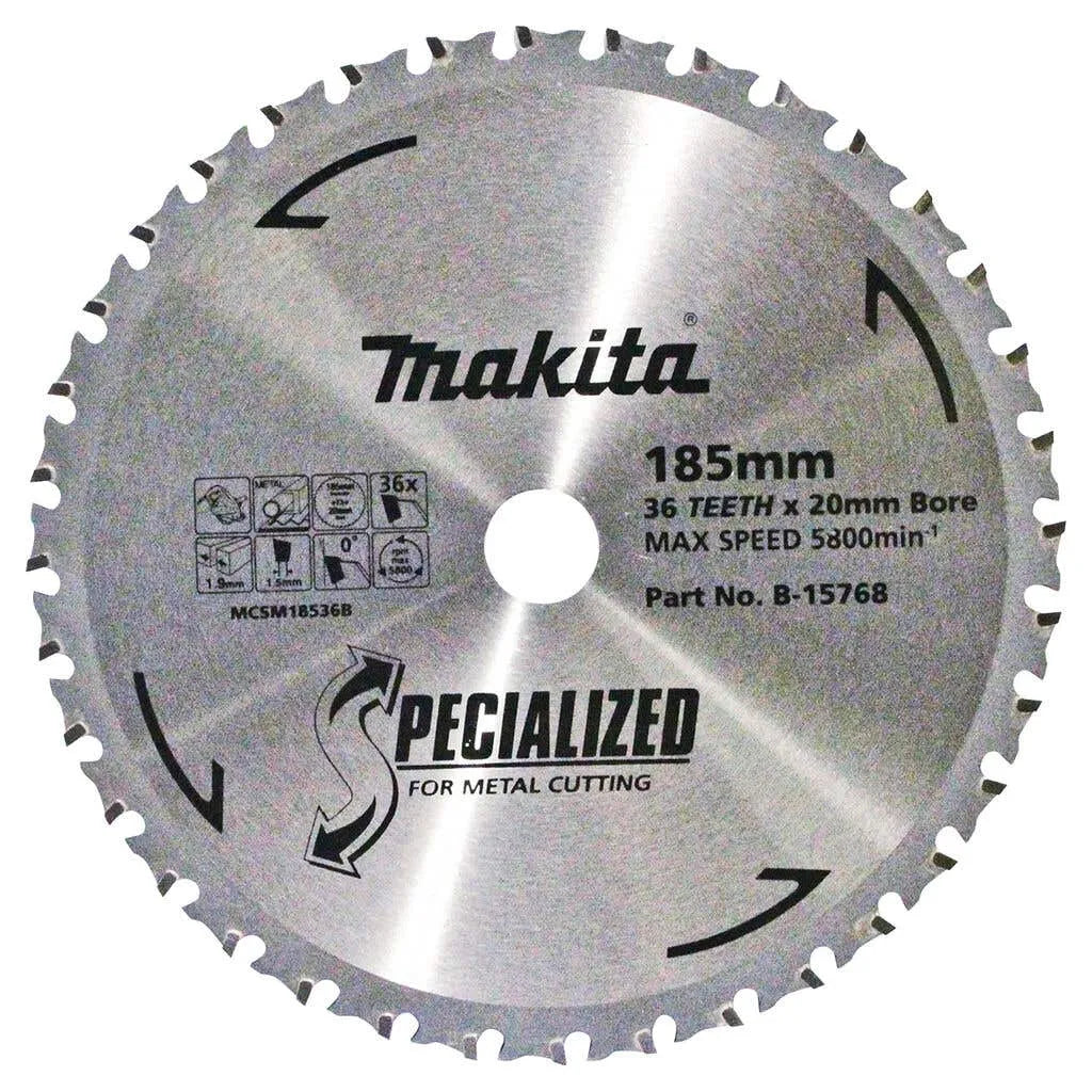 Makita Specialized TCT Saw Blade Cold Metal Cutting 36T 185 x 20mm B-15768