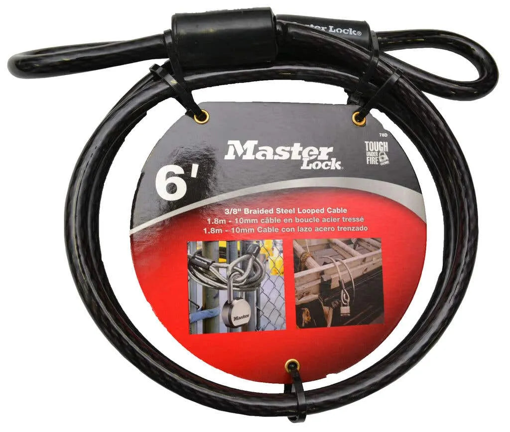 Master Lock Braided Steel Looped Cable 10mm x 1.8m