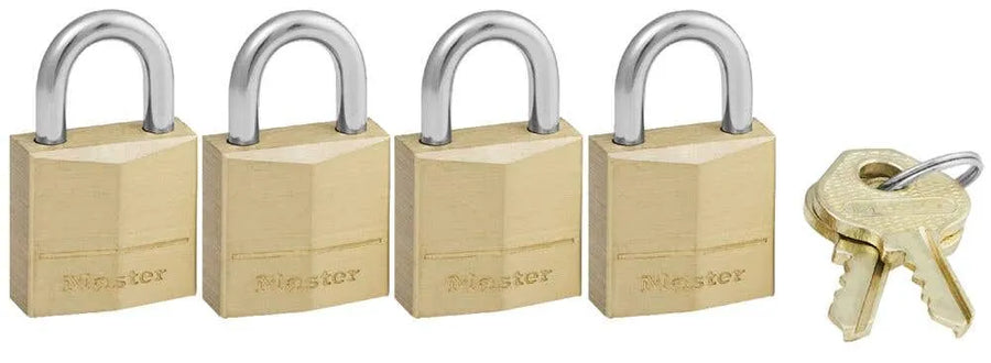 Master Lock Brass Padlock 20mm - 4 Pack