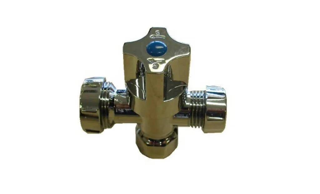 Mildon 1/4 Turn Ceramic Disc 3 Way Stop Cock Chrome