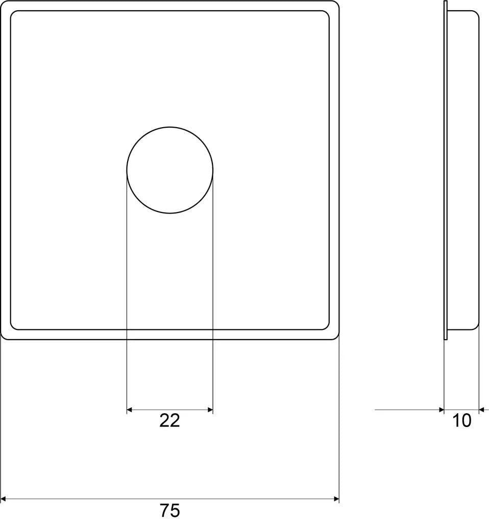 Mildon Cover Plate Square Raised Chrome
