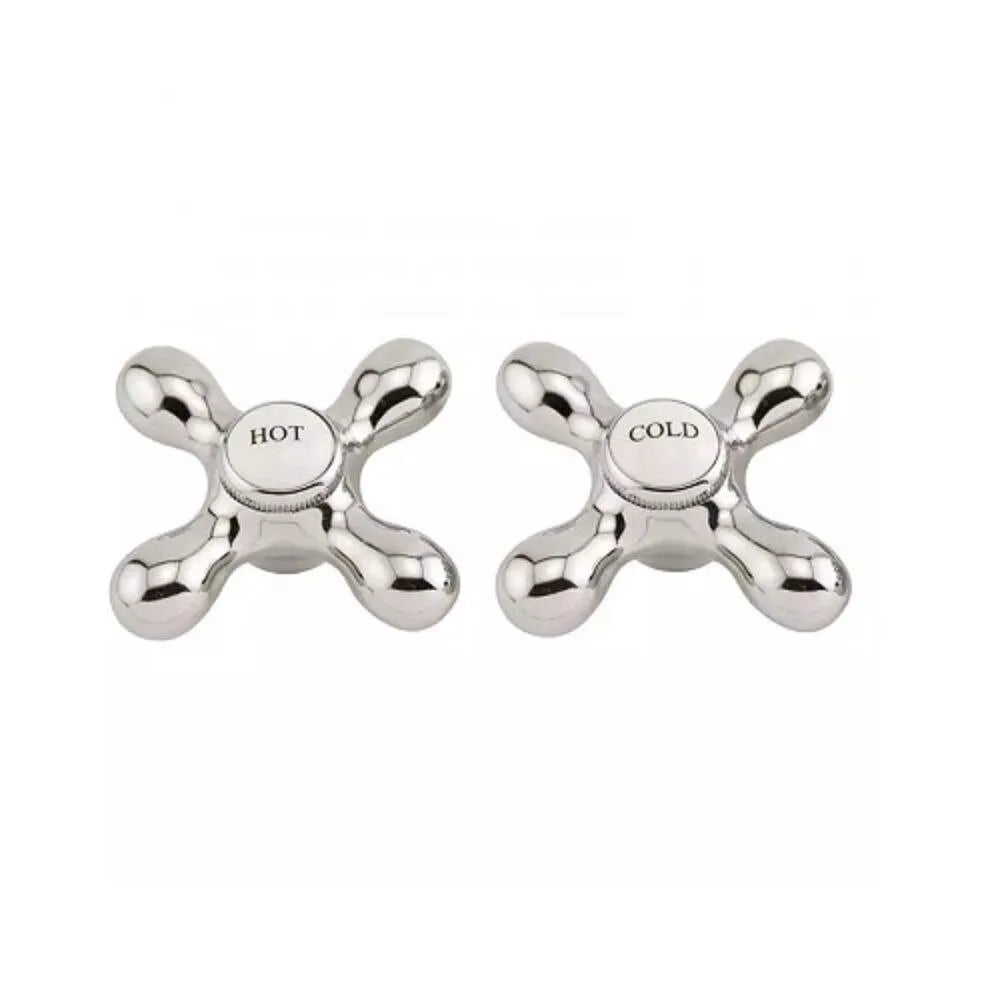 Mildon Deluxe Cross Style Handle & Button Chrome
