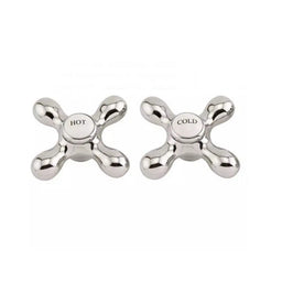 Mildon Deluxe Cross Style Handle & Button Chrome