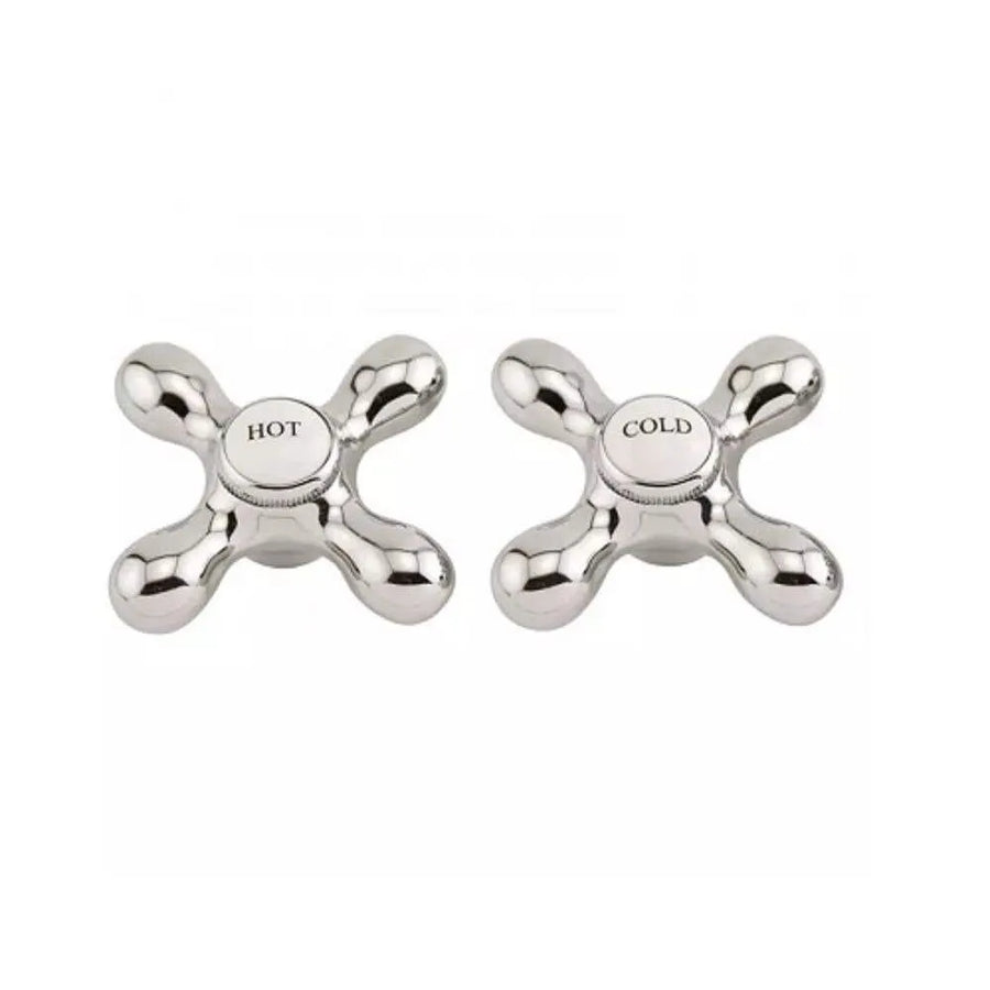 Mildon Deluxe Cross Style Handle & Button Chrome