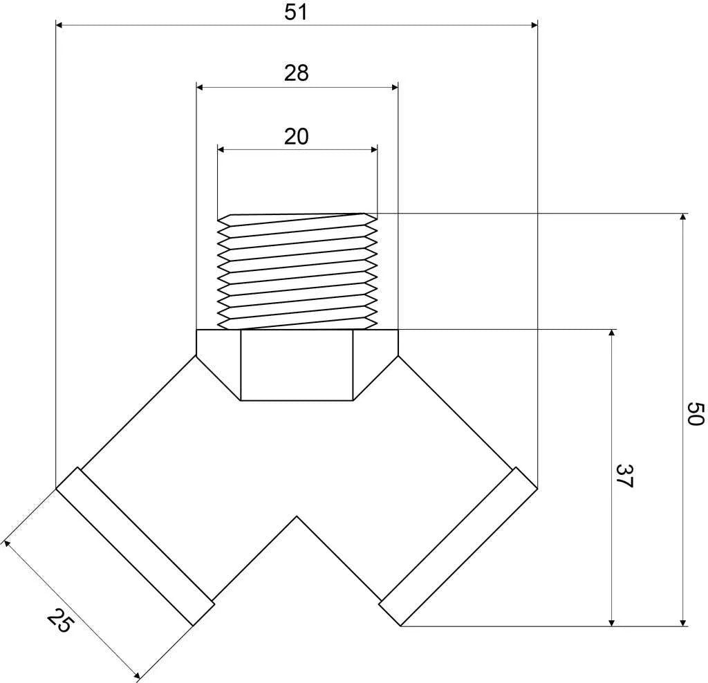 Mildon Double Tap Adaptor Y Piece 15mm