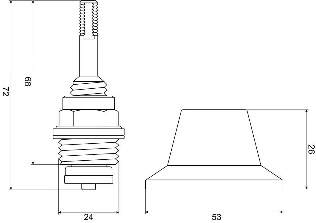 Mildon Forward Bowl Spindle & Flange Ivory