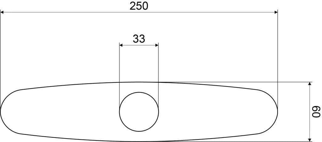 Mildon Plate Cover 3 Hole 250 x 60mm Chrome