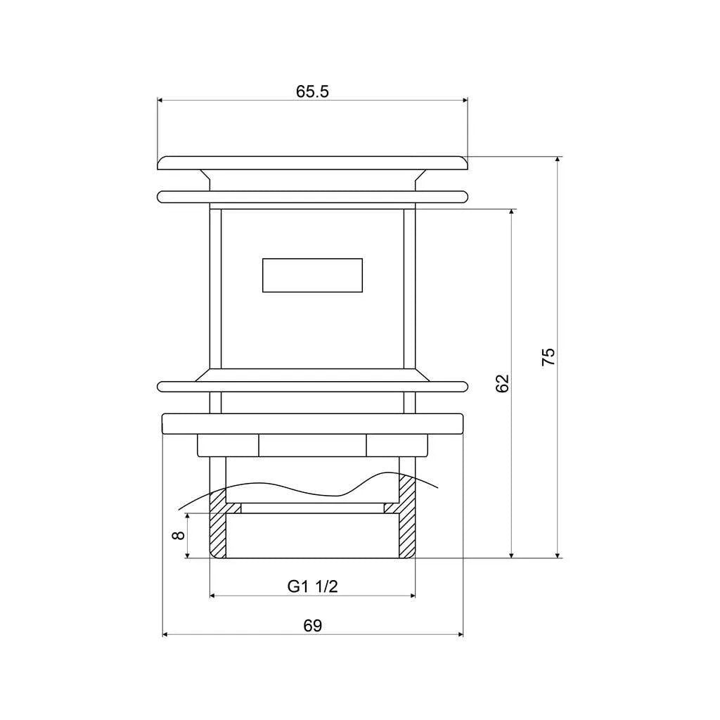 Mildon Pop Up Waste 40 x 70mm with Overflow Chrome