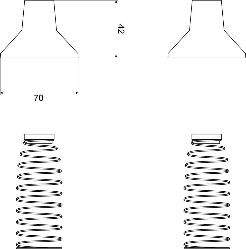 Mildon Recess Flange & Springs White