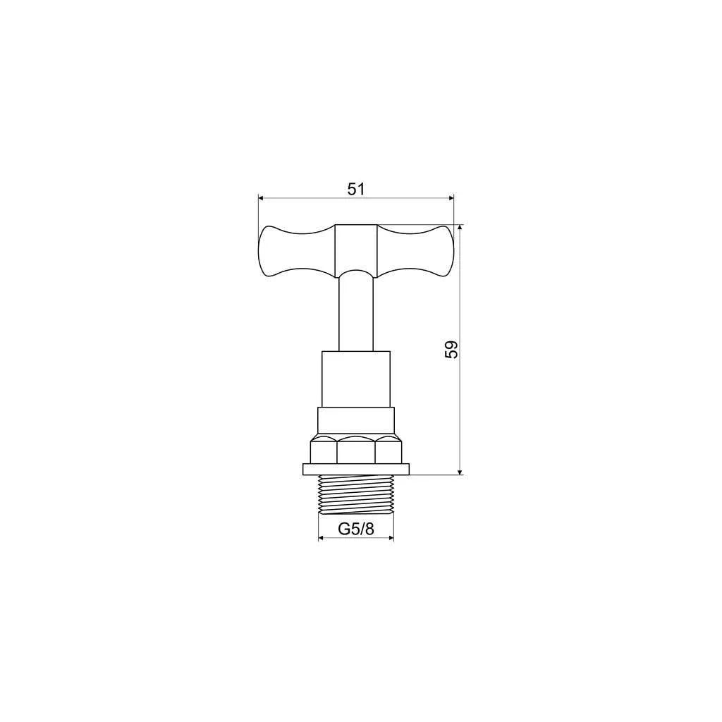 Mildon T Head Hose Cock Top Assembly 1/2"