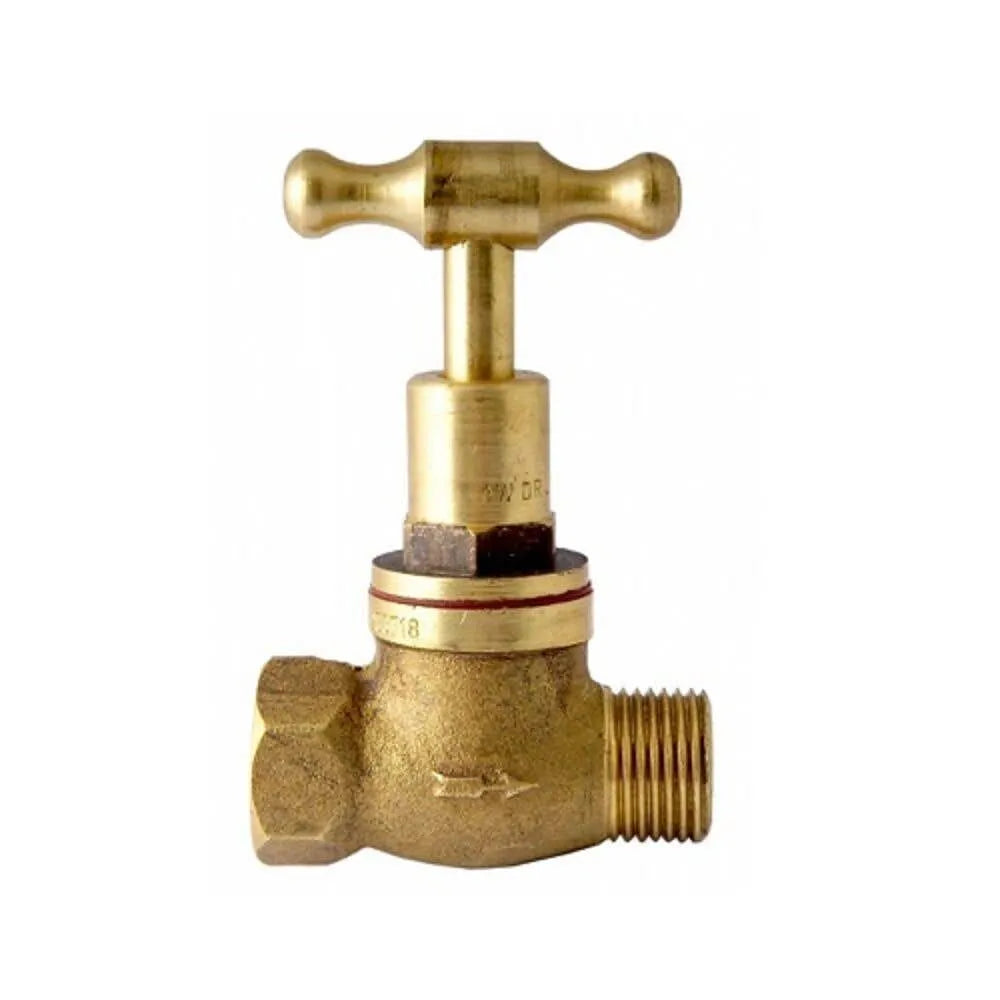 Mildon T Head Stop Cock Male & Female Brass 1/2" (15mm)