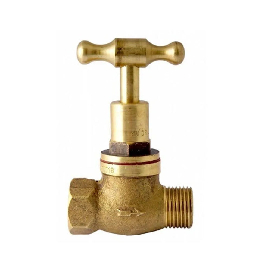 Mildon T Head Stop Cock Male & Female Brass 1/2" (15mm)