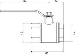 Mildon Tested Ball Valve Brass 3/4" 20mm