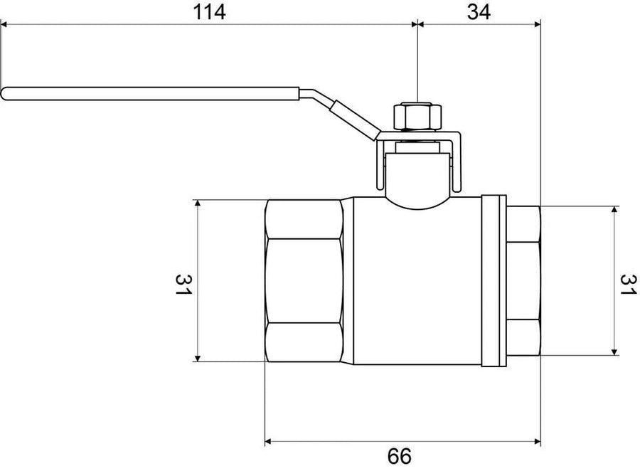 Mildon Tested Ball Valve Brass 3/4" 20mm