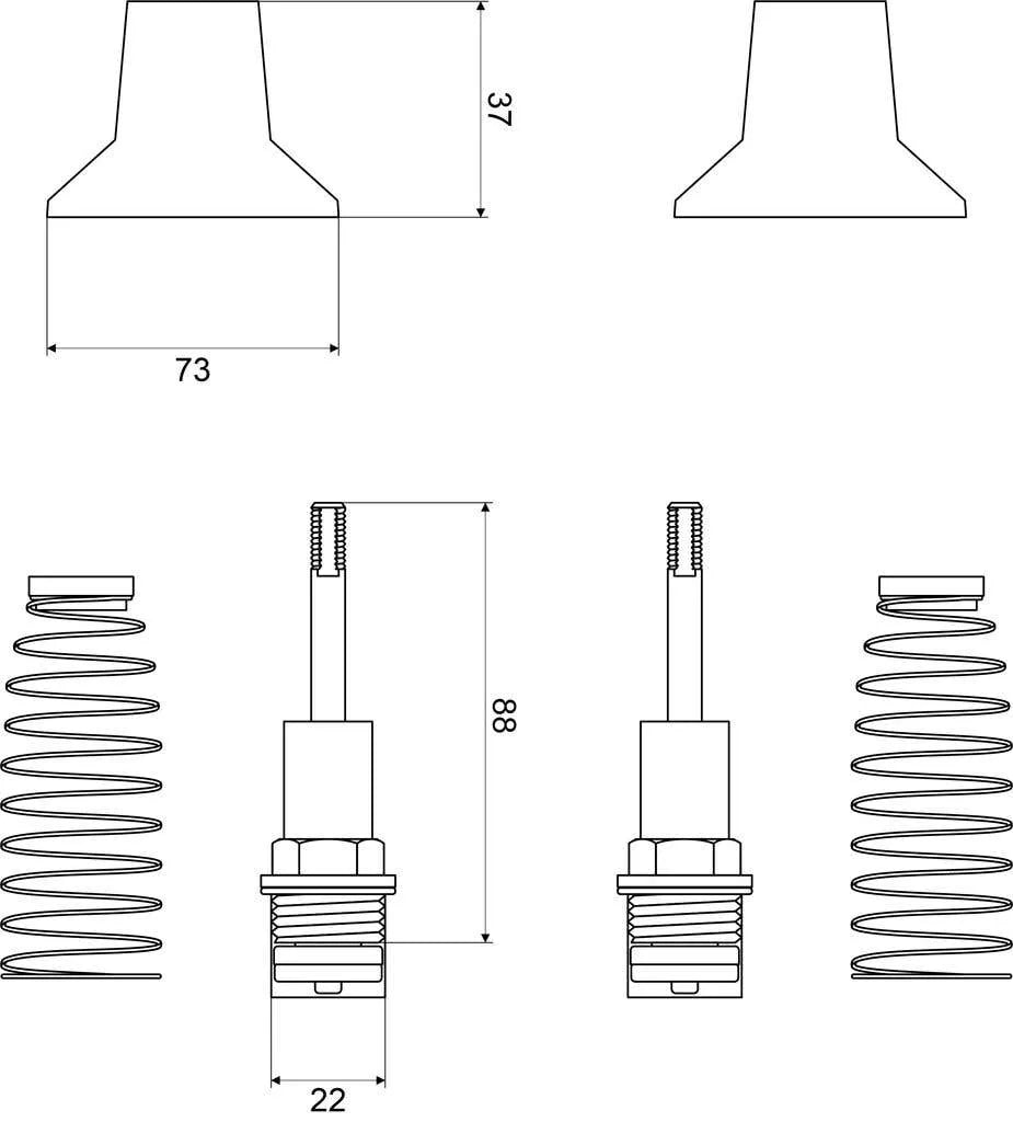Mildon Wall Top Half Assemblies Chrome