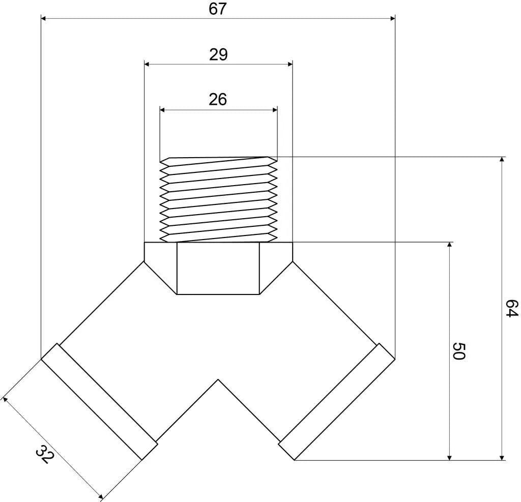 Mildon Y Piece Double Tap Adaptor 20mm