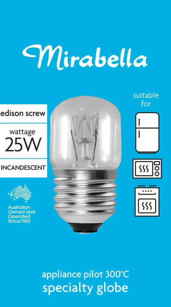 Mirabella Appliance Pilot Globe Clear 25W ES