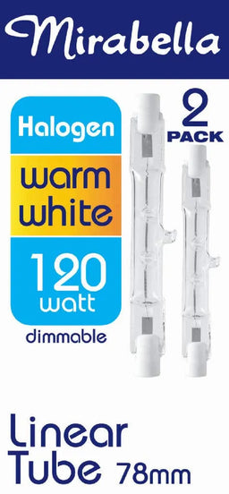 Mirabella Eco Halogen Linear globe 120W Warm White 78mm - 2 Pack