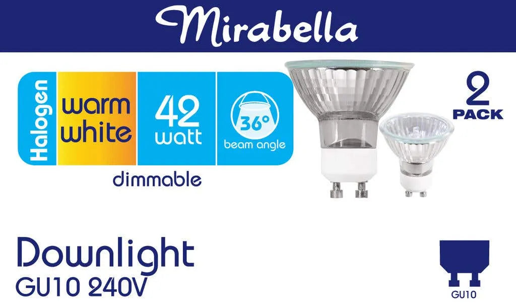 Mirabella Halogen Downlight Dimmable 42W Warm White - 2 Pack