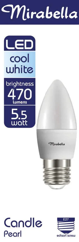 Mirabella LED Candle Globe 5.5W ES Cool White