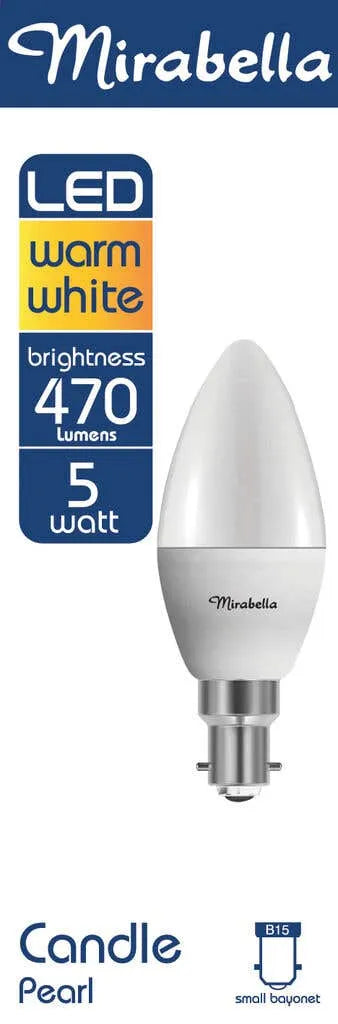 Mirabella LED Candle Globe 5.5W SBC Warm White